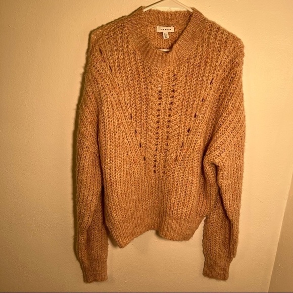 Topshop Pointelle Neppy Knitted Jumper Pink - Picture 3 of 13